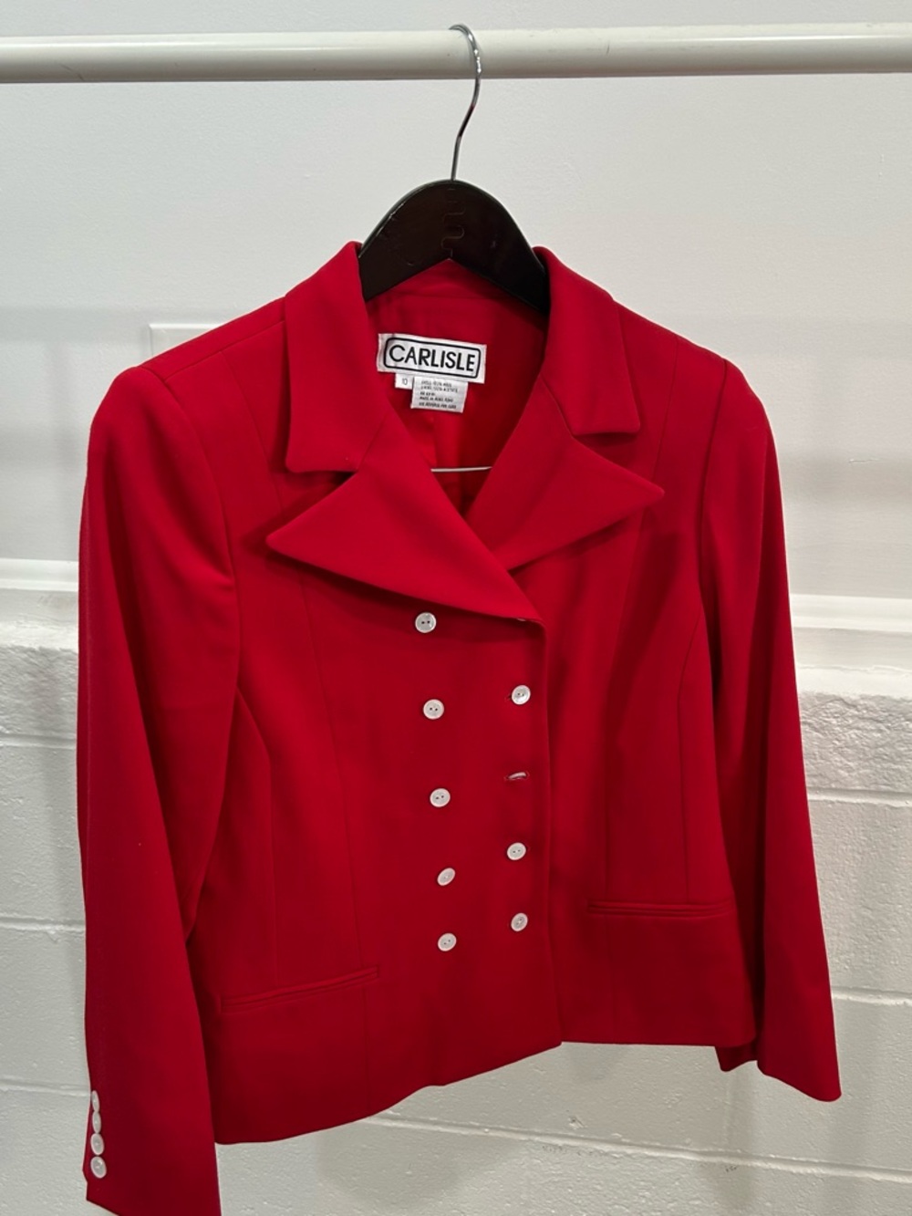 Carlisle Women's Bright Red Double-Breasted Blazer